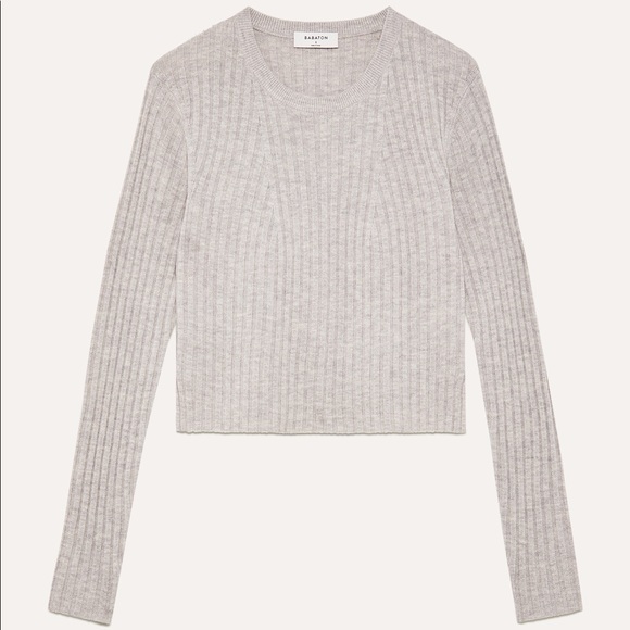 Babaton | Grey Cropped Long Sleeves - Picture 3 of 7